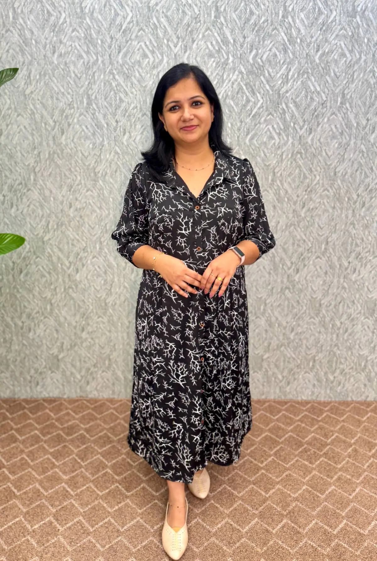 Imported Fabric Frock - Black