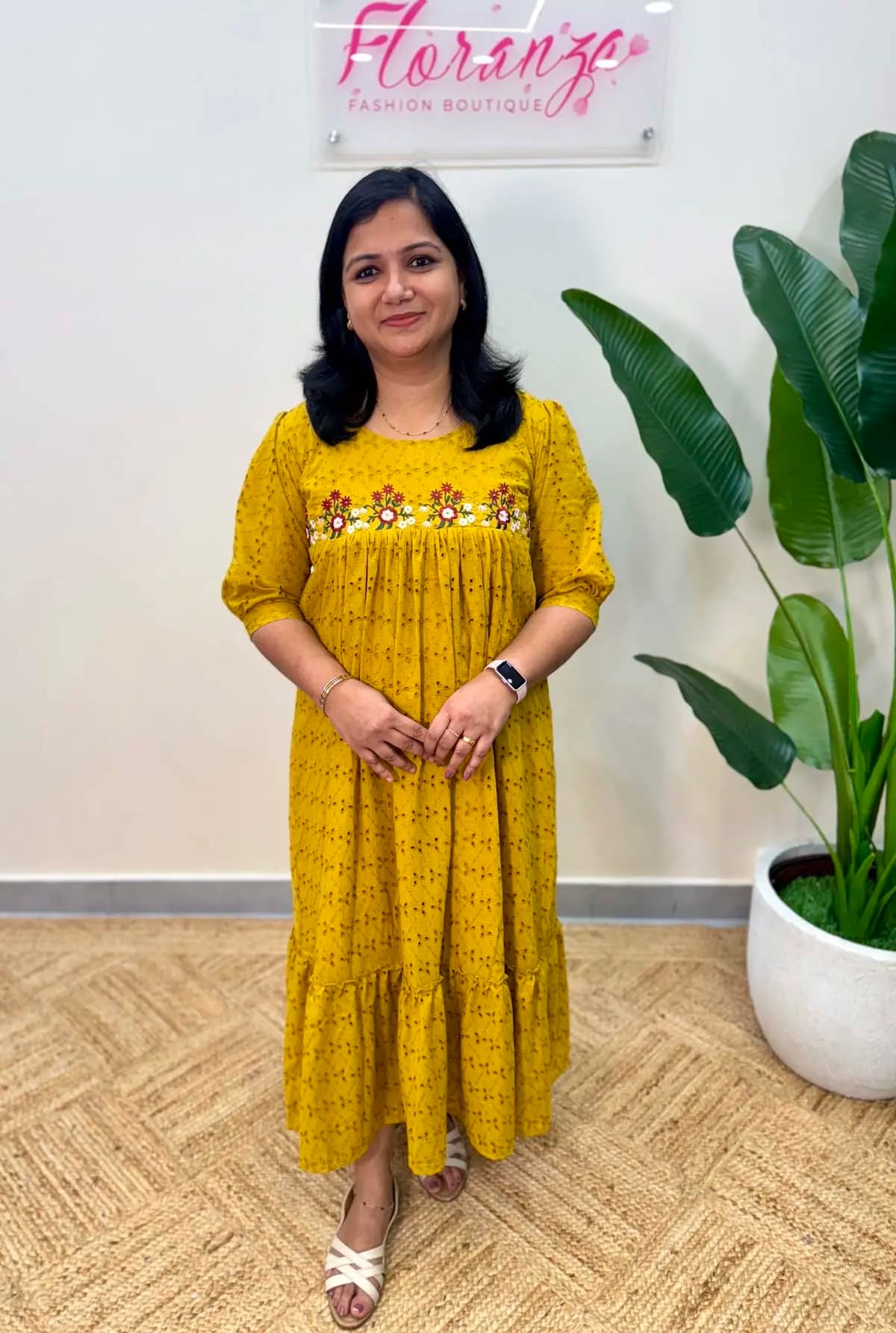 Hakoba Frock -  Mustard Yellow
