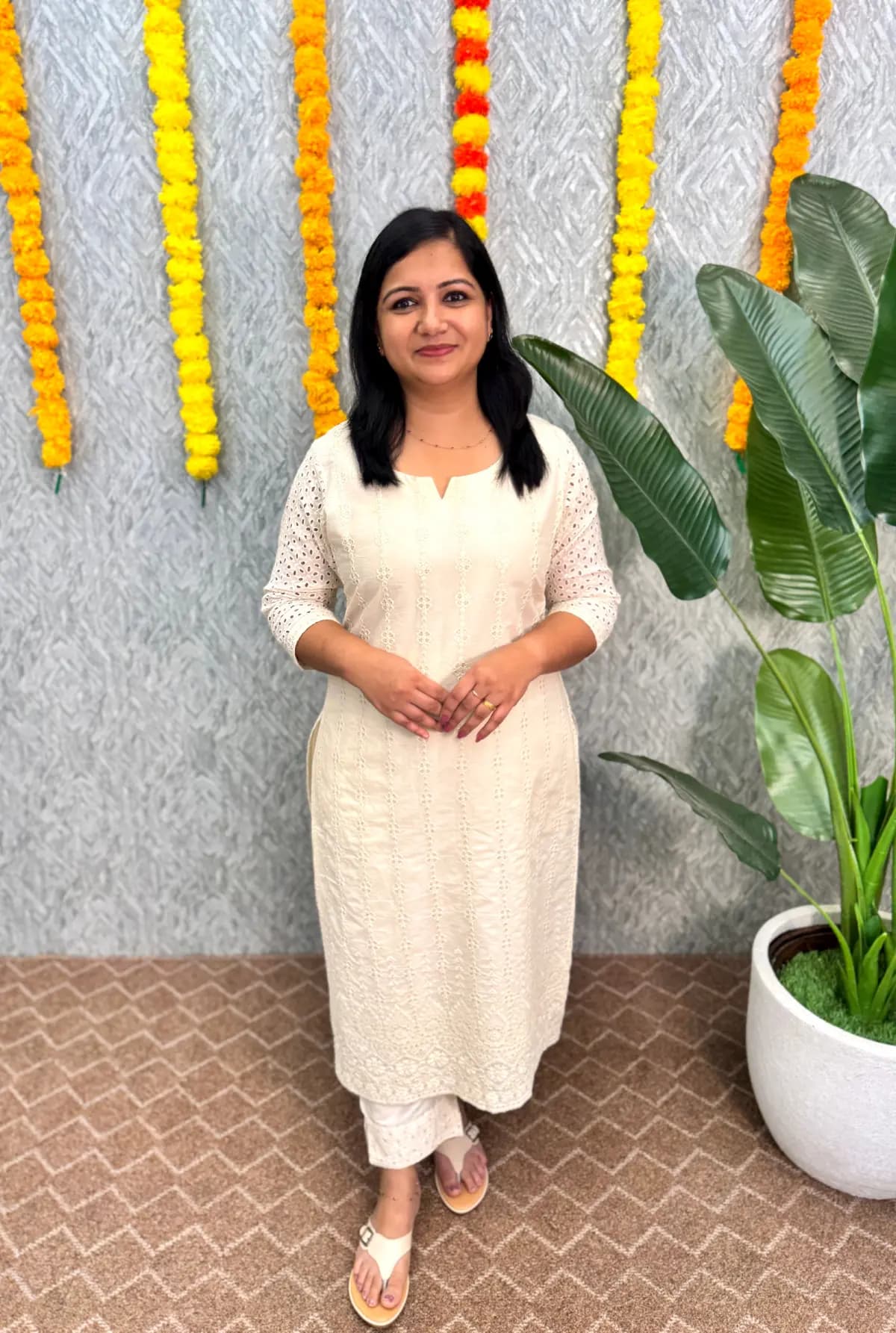 Florista Kurti in Hakoba - Off-white