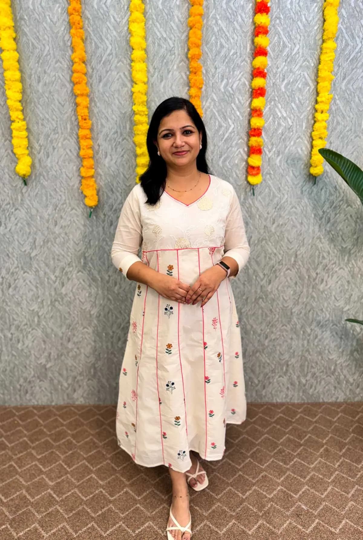 Florista Onam Special Panel cut Anarkali in Cotton