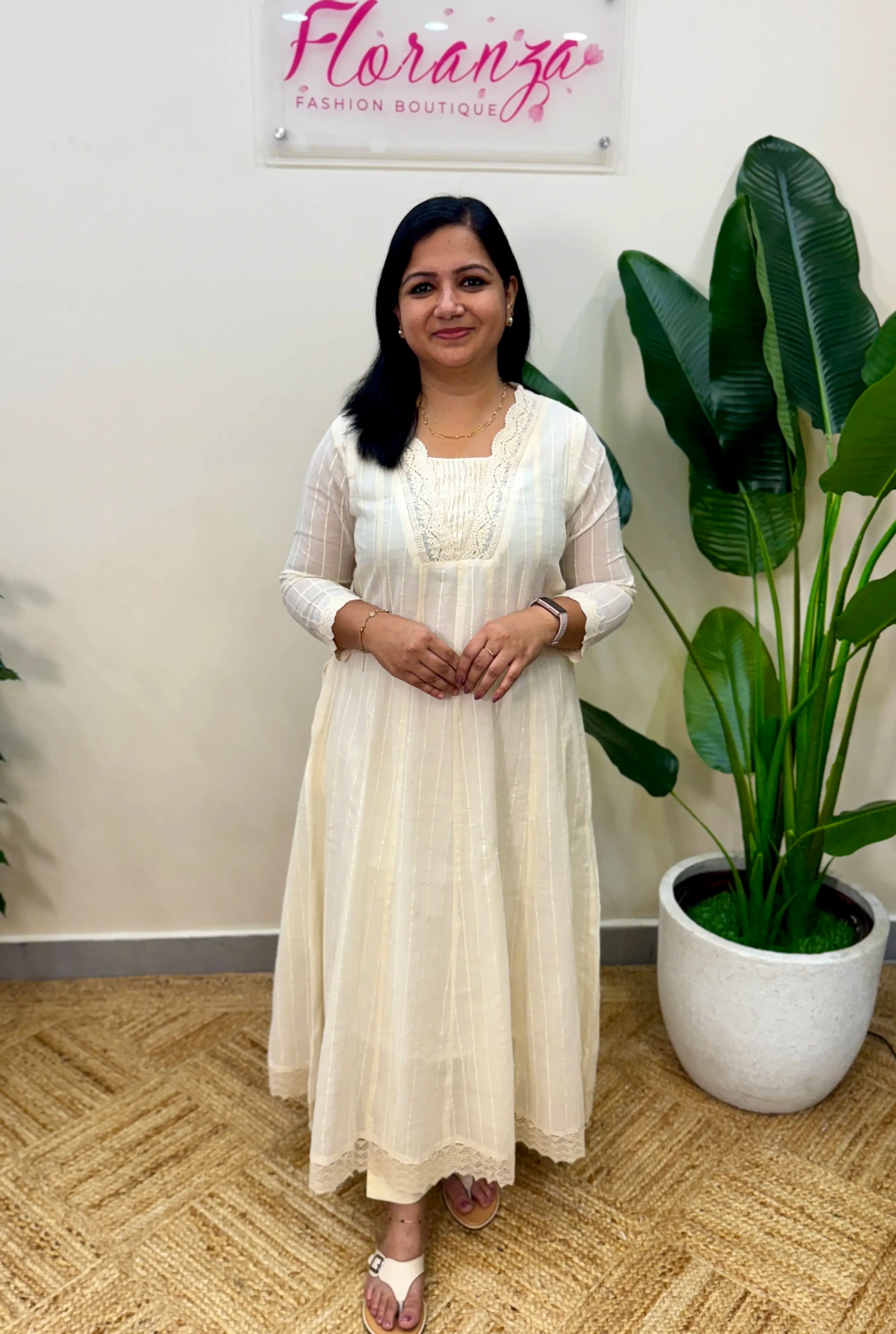 2 piece set in Soft Mul-Cotton - Off-White