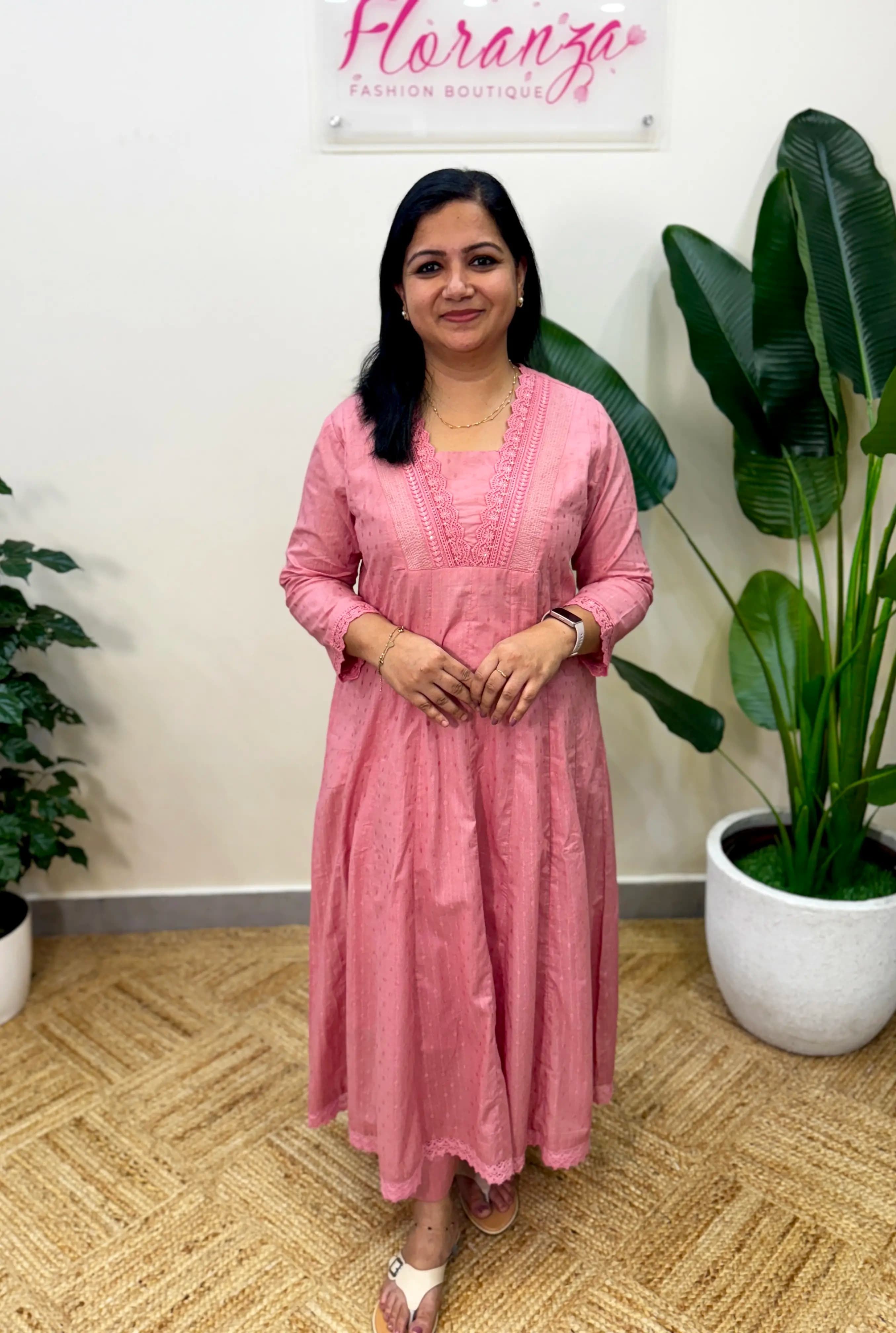 2 piece set in Soft Mul-Cotton - Pinkish Peach