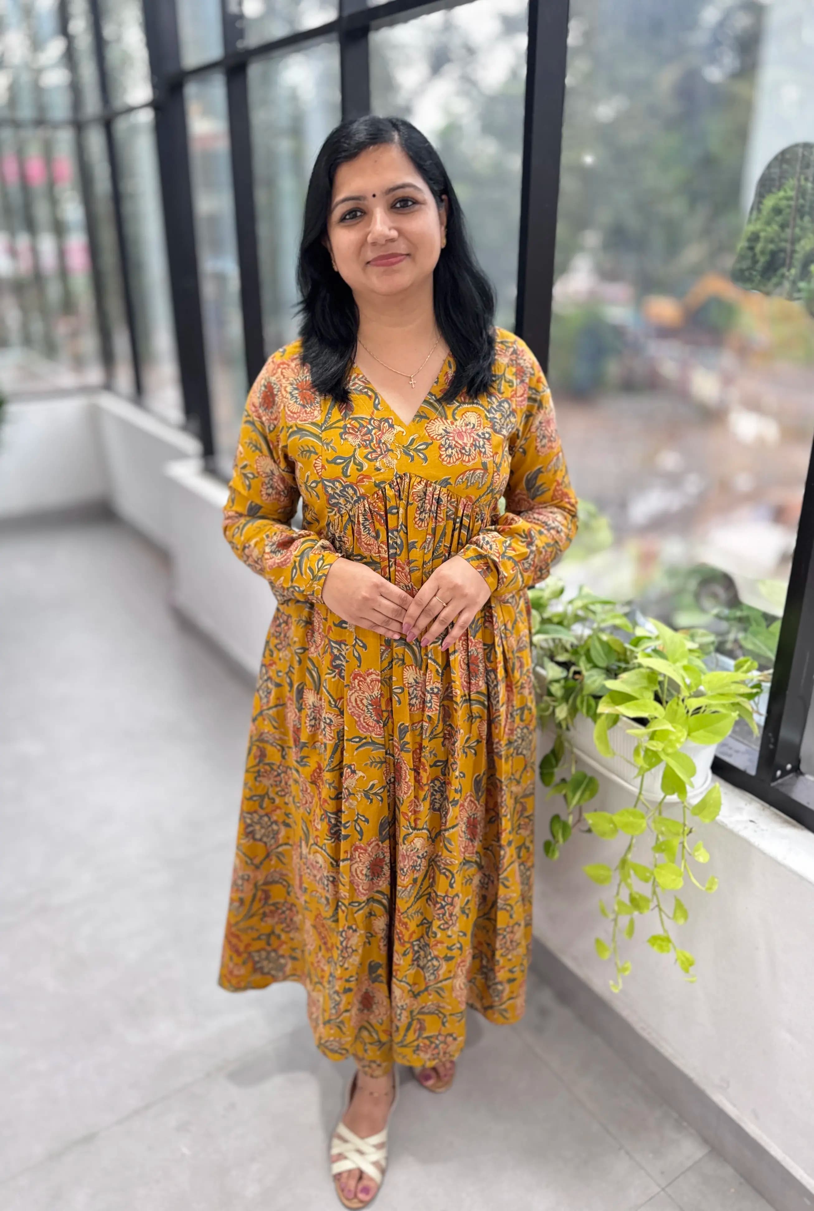 Florista Alia Cut Co-ord Set in Cotton - Mustard Yellow