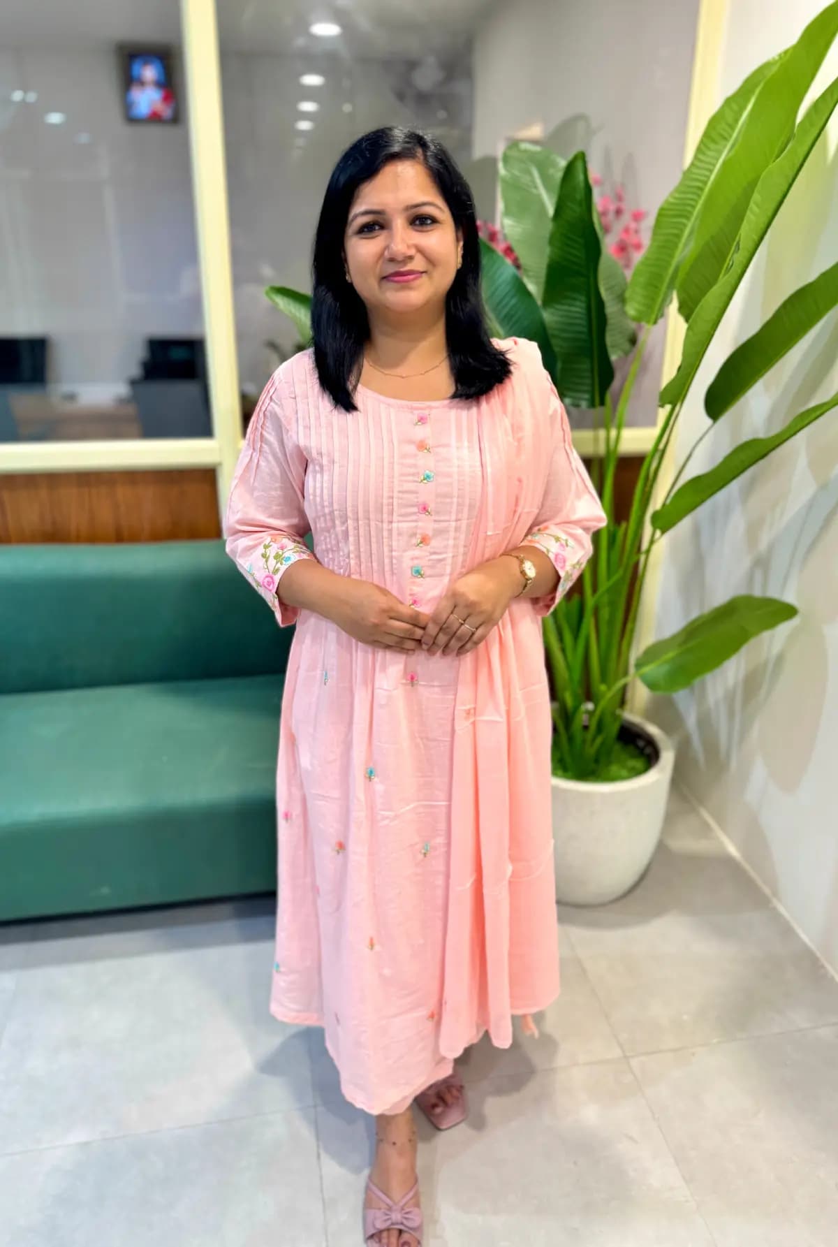 3 Piece Set in Soft Mul-Cotton - Baby Pink