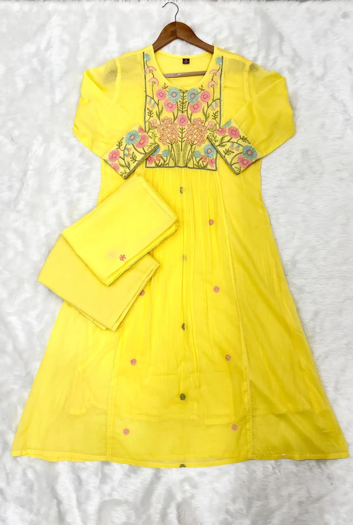 Premium 3 Piece Set In Soft Mul-Cotton - Bright Yellow
