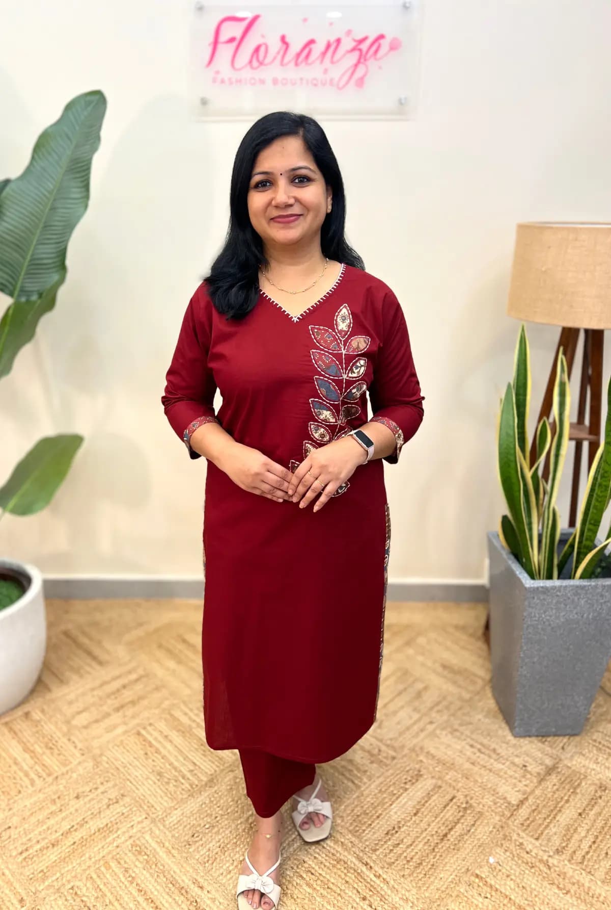 Top n Bottom Set in Cotton - Maroon