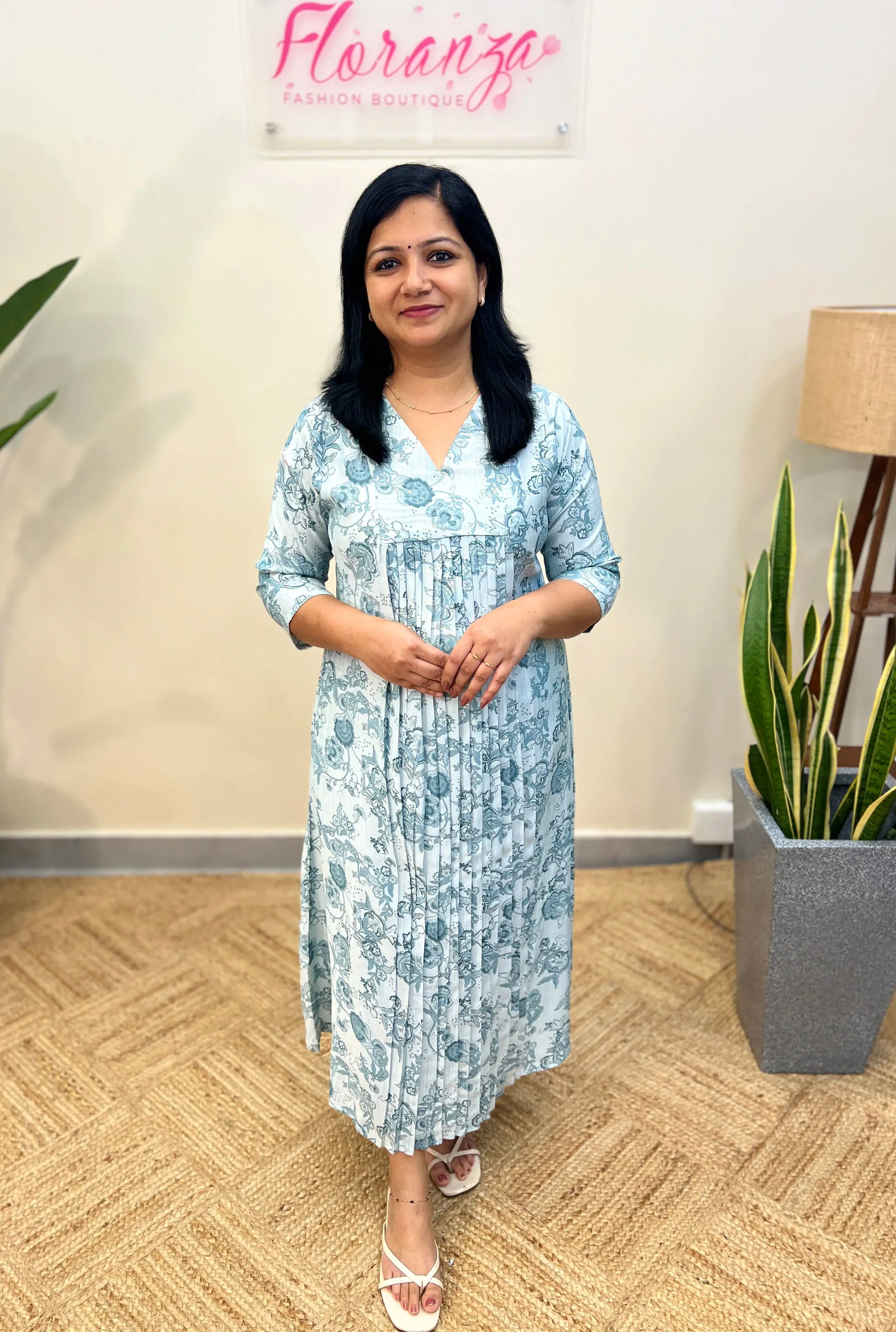 Kurti In Vatican Silk - Pastel Blue