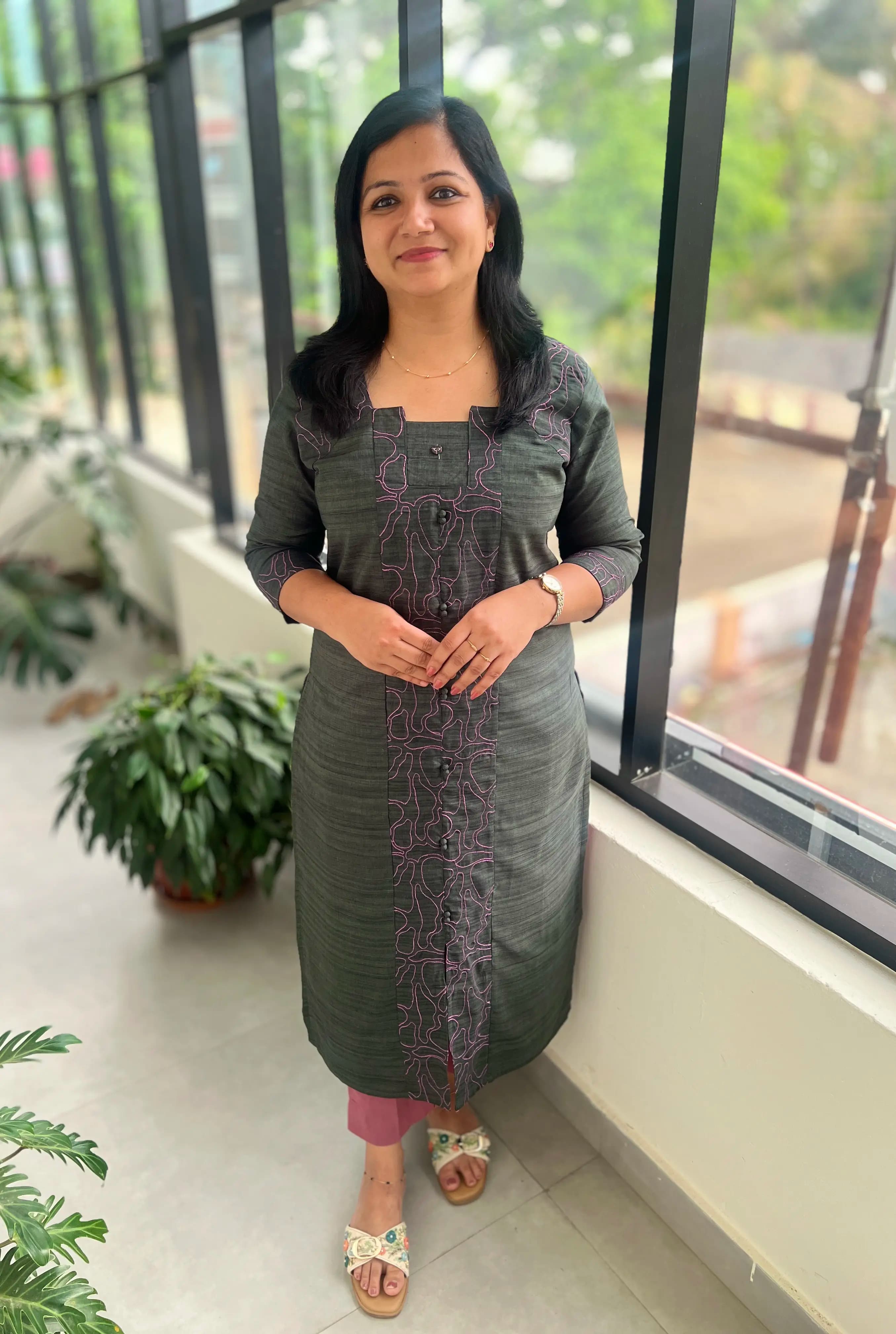 Kurti In Silky Finishing Imported Fabric - Dark Bottle Green