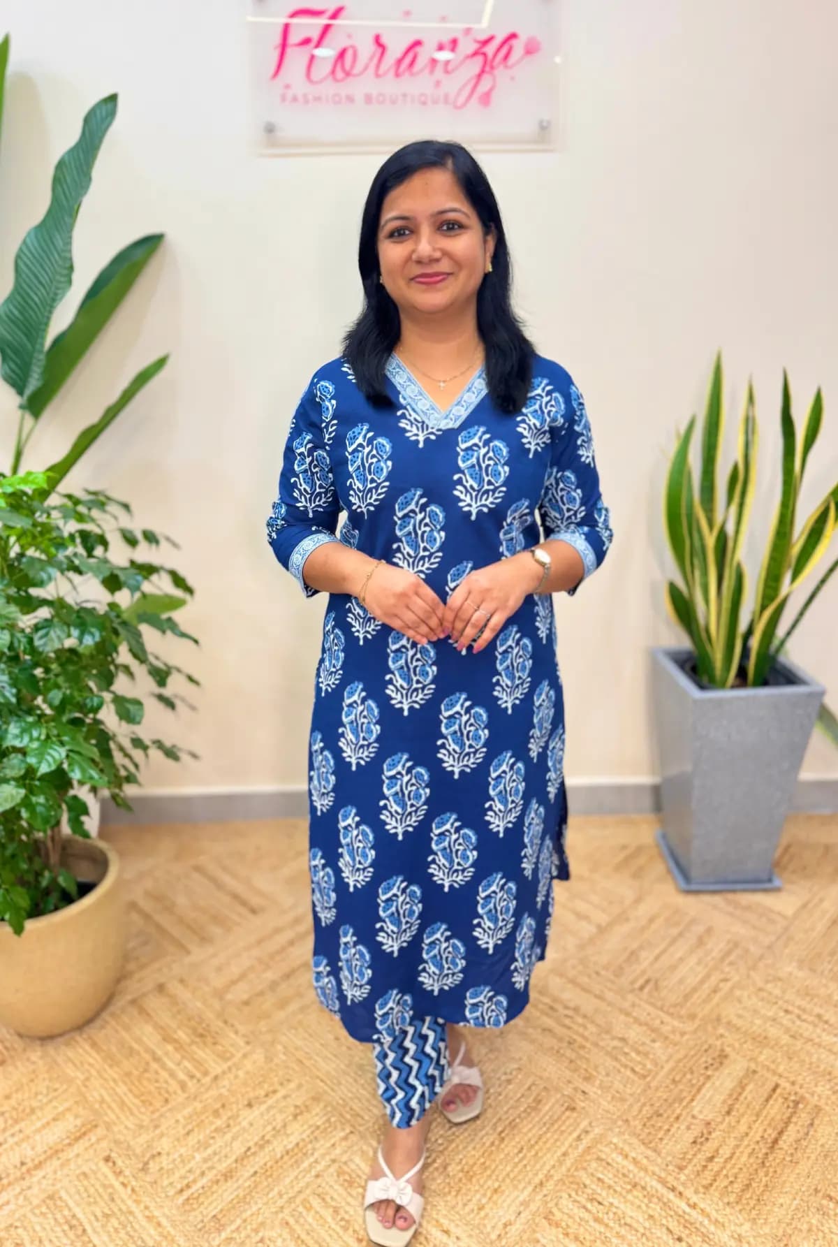 2 piece set in Cotton - Indigo