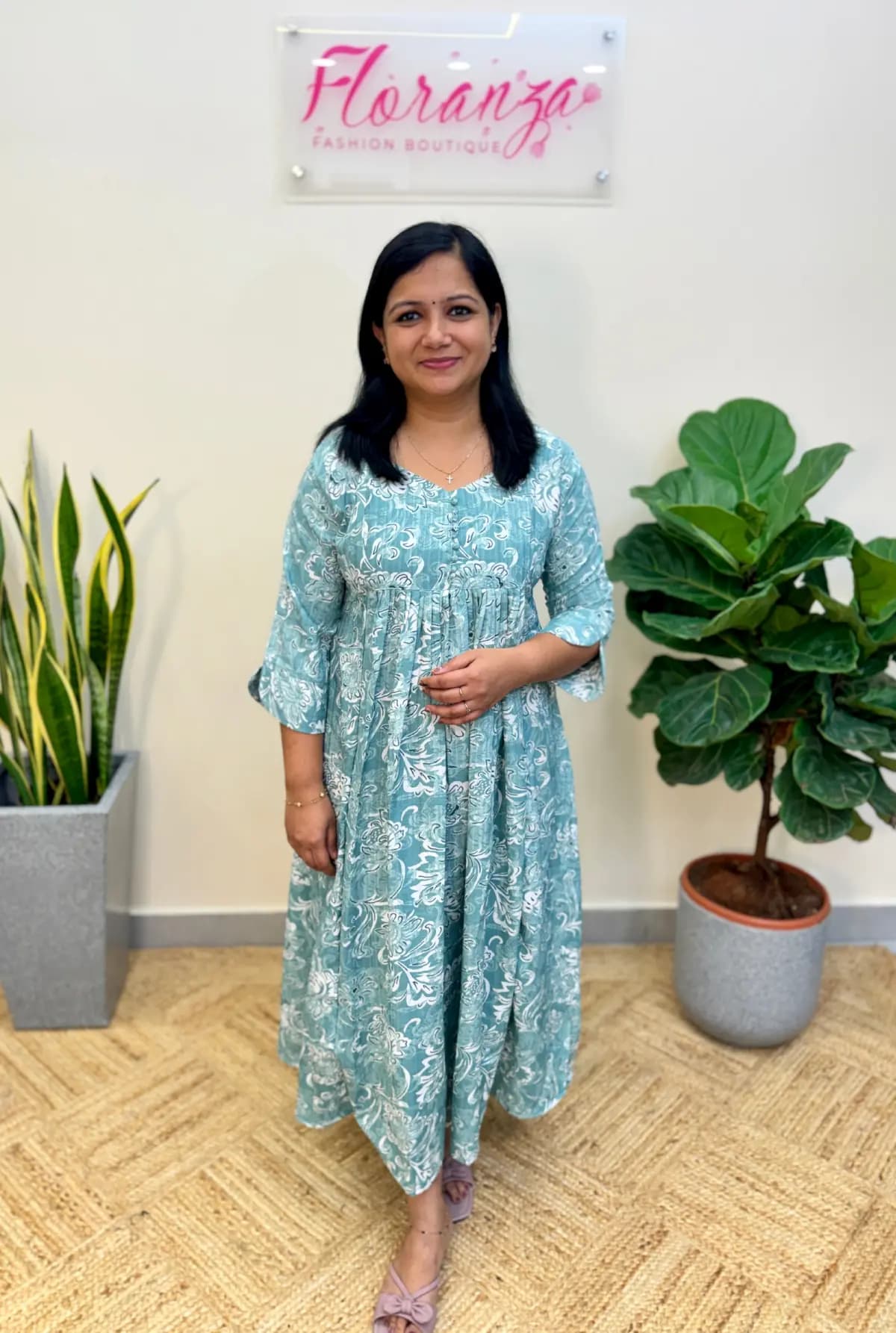 Digital Print Kurti in Imported Fabric - Light Green