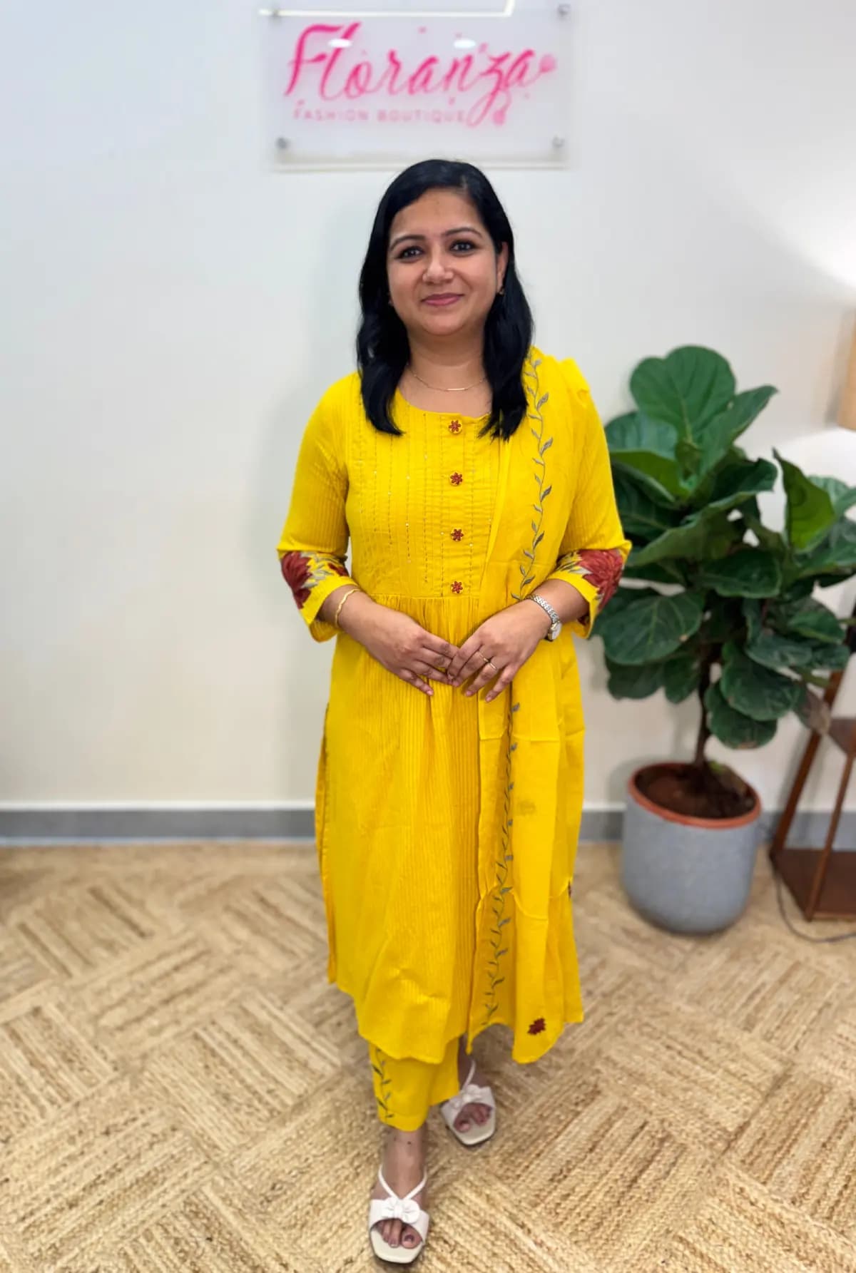 3 piece set in soft mul-cotton - Mustard Yellow