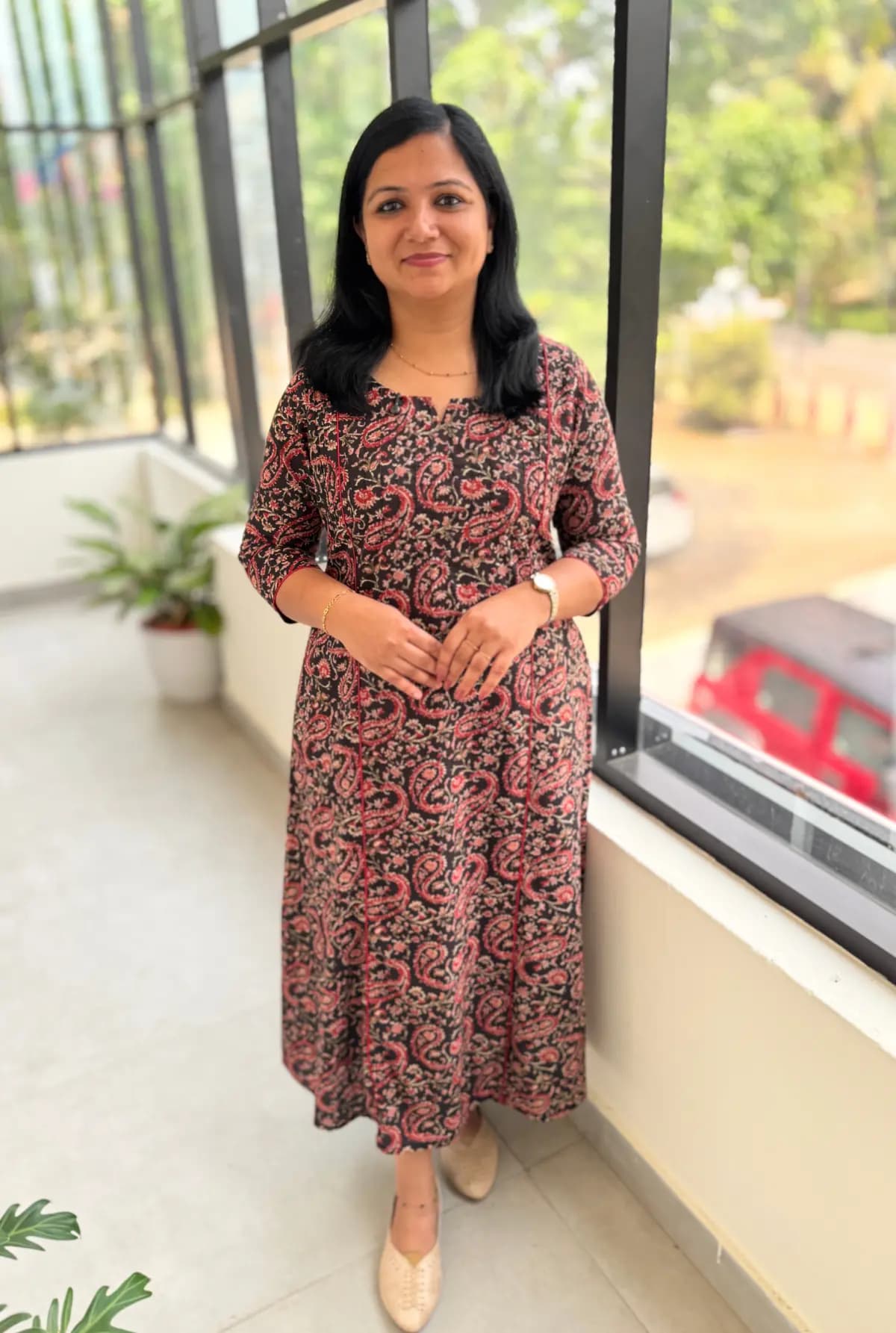 Casual Wear Kurti in Cotton - Black