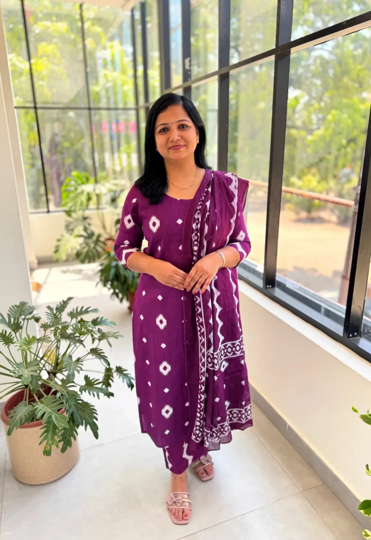 Florista 3 Piece Set In Pure Cotton - Violet mix Purple