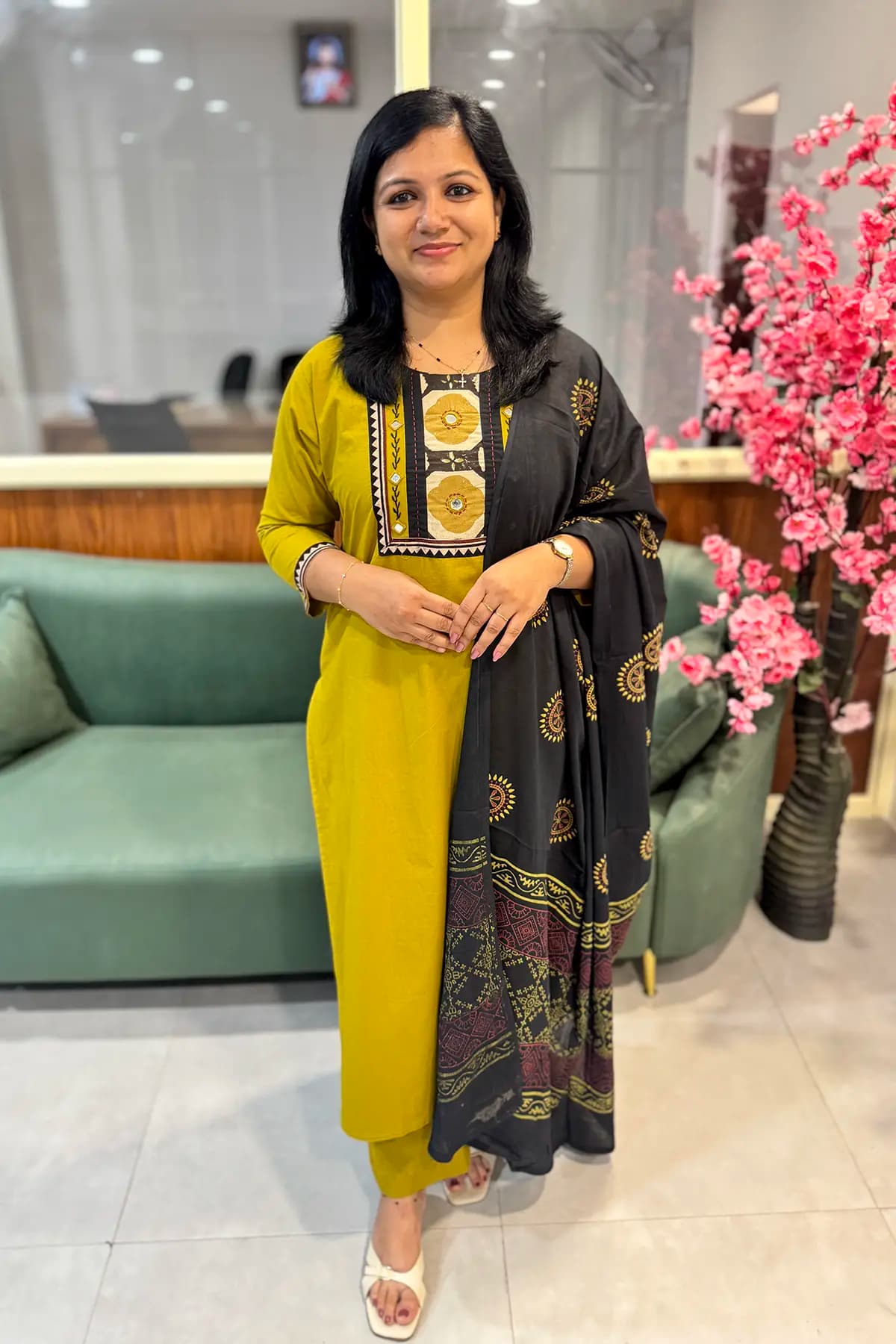 3 Piece Set in Cotton - Mustard Yellow