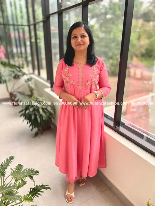 2 Piece Anarkali Co-ord set in Mul-chanderi - 3685