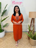 2 Piece Set in Cotton - Brick Orange (4103B) - Brick Orange / M