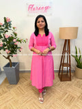 2 Piece Set in Weaved Cotton - Light Pink (3992A) - Pink / M