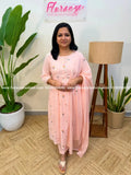 3 Piece Set In Cotton - Baby Pink mix Peach (4034) - BABY PINK / M