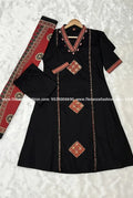 3 piece set in cotton - Black(3623B) - Small Floral / M