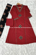 3 piece set in cotton - Red(3623A) - Red n Black / M