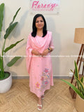 3 Piece Set in Mul Cotton - Baby Pink (4106C) - BABY PINK / M