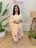 3 Piece Set in Mul Cotton - Cream (4106B) - Cream / M