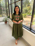 3 Piece Set in Soft Cotton - Mehandi Green (4064C) - Mehandi Green / M