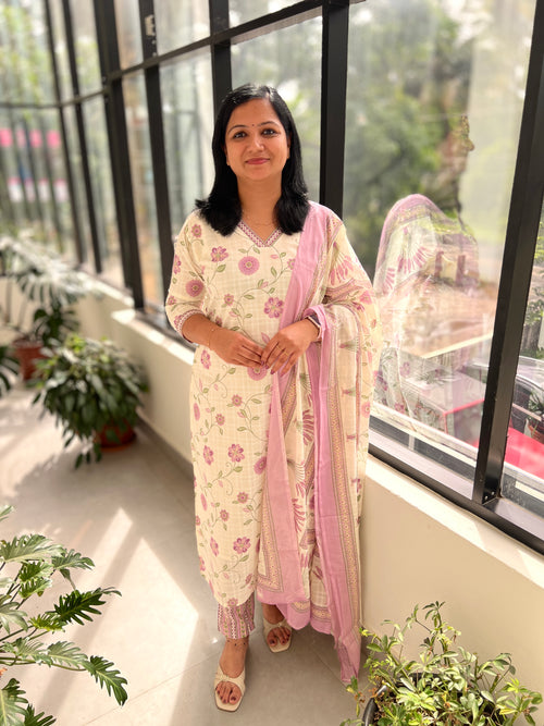 3 Piece Set In Jaipur Cotton - 3701
