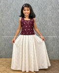 Florista Onam Special Kids Long Skirt and Top-Grape Purple(3895)
