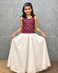 Florista Onam Special Kids Long Skirt and Top-Mauve Pink(3895)