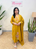 3 Piece Set in Soft Cotton - Dark Mustard Yellow (3585B)