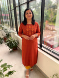 Anvita Brand Kurti in Weaved Cotton - 3702