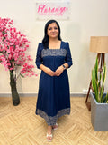 Florista Kurti in Star Georgette - Dark Blue (3706)