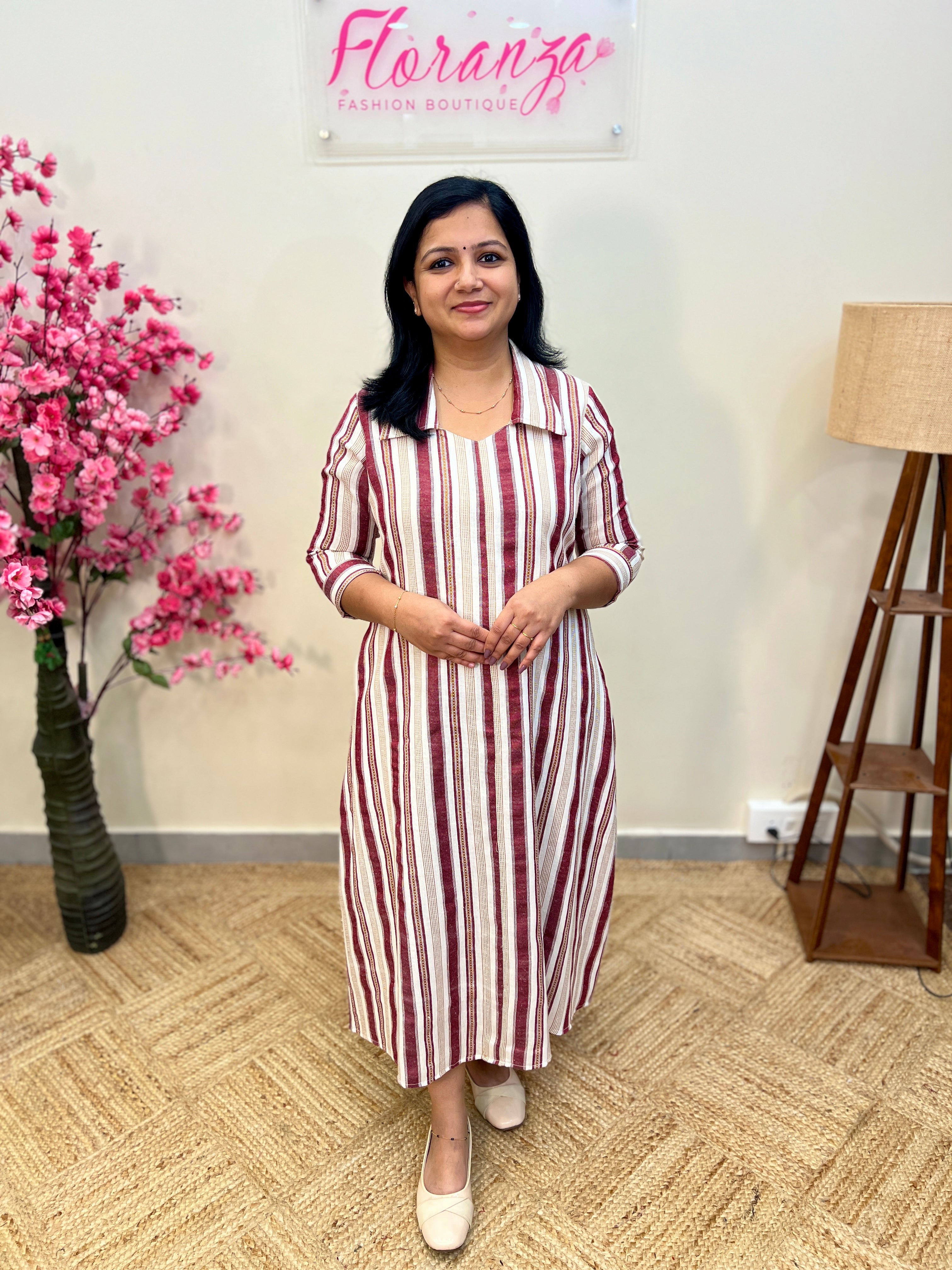 Florista Aline Kurti in Imported Weaved Cotton - 3766