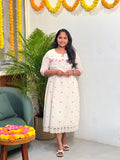 Pre-Book: Florista Onam Special Kurti in Kora Cotton With Embroidery - 3810