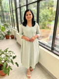 Florista Kurti In Imported Cotton - Light Pastel Green (3833)