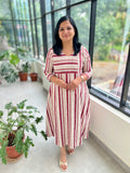 Florista Kurti In Imported Cotton - Off-white n Maroon (3833)