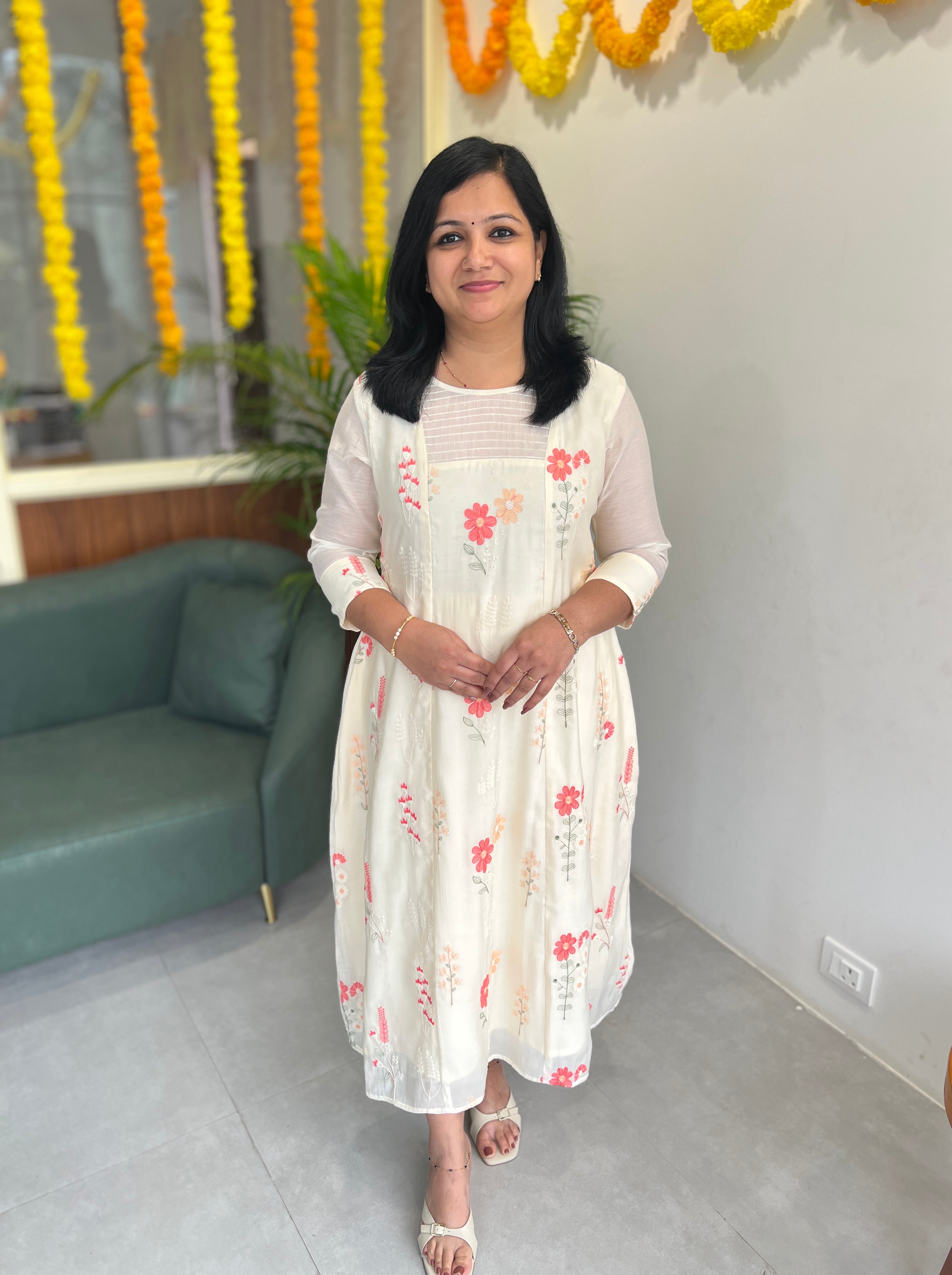 Pre-book Onam Special Florista Kurti In Mul-Chanderi - 3834