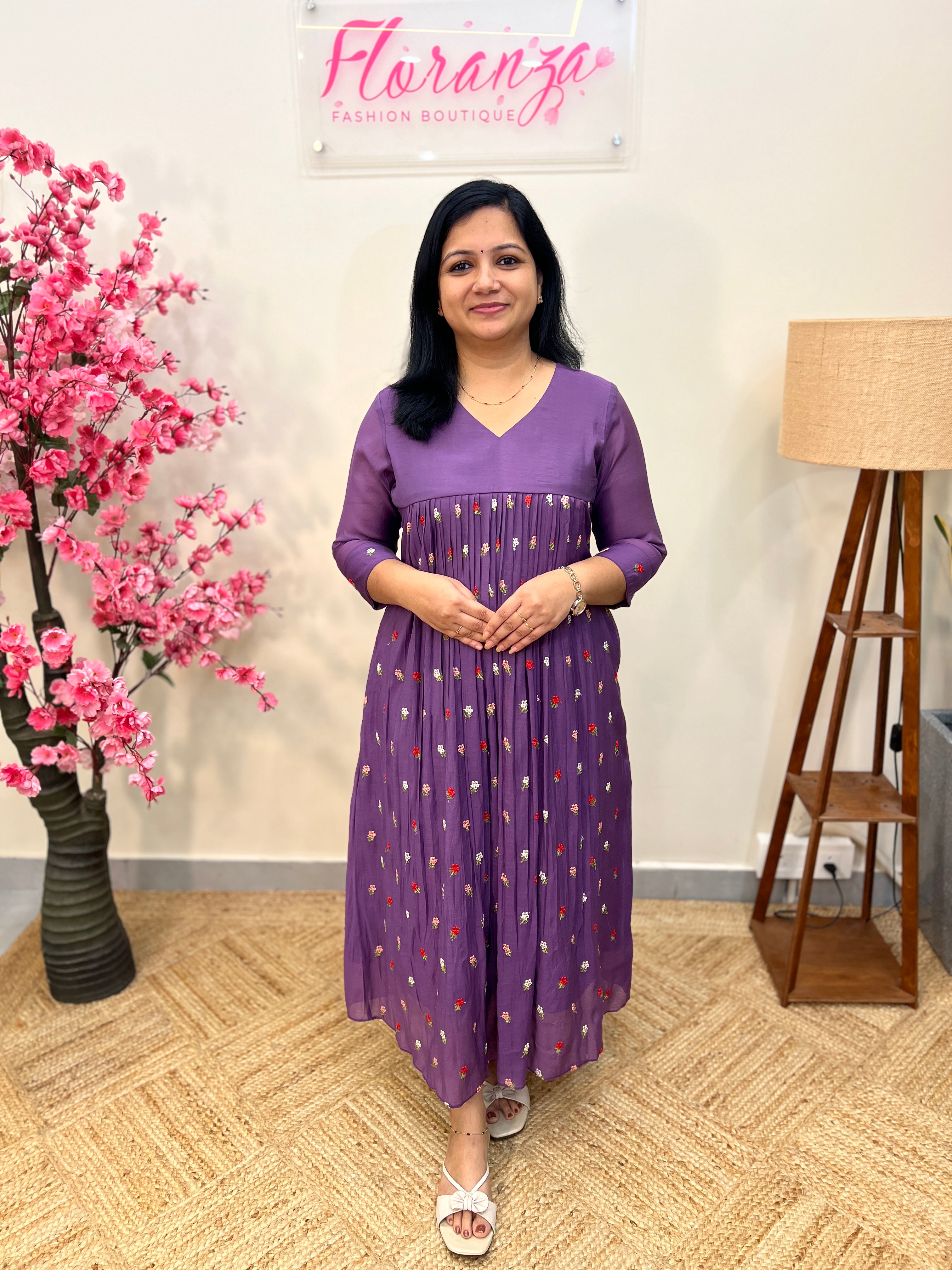 Florista Kurti In Mul-Chanderi (3855)