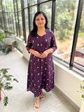 Florista Kurti In Poly Linen-Grape Purple  (3859)