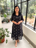 Florista Kurti In Poly Linen-Jet Black(3859)