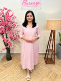 Florista Kurti In Imported Cotton - Pastel Pink (3833)