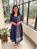 Florista 3 Piece Set In  Weaved Cotton-Dark Navy Blue(3841)