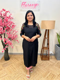 Pre-Book: Florique Kurti In Vatican Silk-Black(3868)