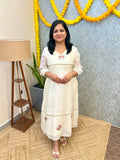 Pre-book- Florista Onam special Kurti In Mul-Chanderi -Off-White(3874)