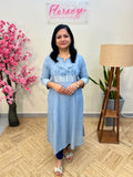 Anvita Brand Kurti In Cotton -Light Powder Blue(3885)