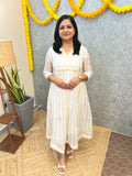 Florista Onam Special Kurti in Net Tissue-Off-White(3888)