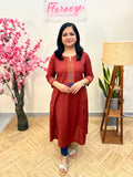 Anvita Brand Kurti In Cotton  - Brick