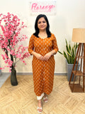 Florista Budget Friendly Kurti In Cotton- Bright Rust (3894)