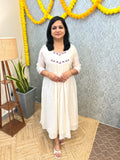 Florista Onam Special Kurti In Premium Mul- Chanderi -Off-White(3905)